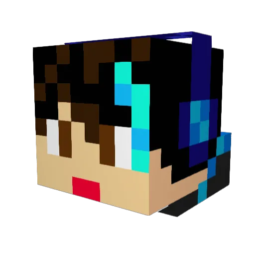 hirosyun Minecraft avatar head, 3D render
