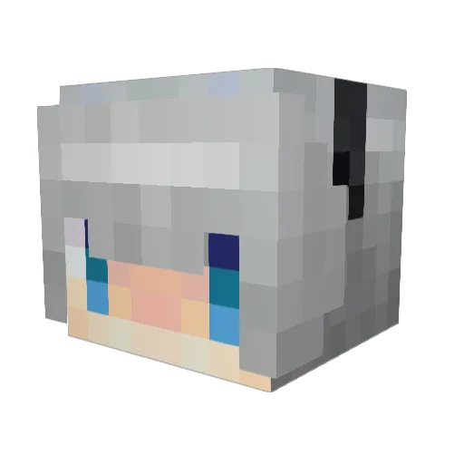 hiroyukkuri Minecraft avatar head, 3D render
