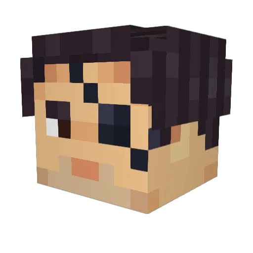 hirschalo Minecraft avatar head, 3D render