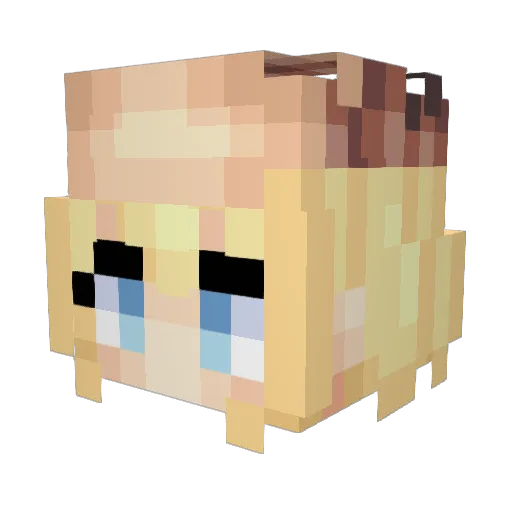 hirugakiP Minecraft avatar head, 3D render