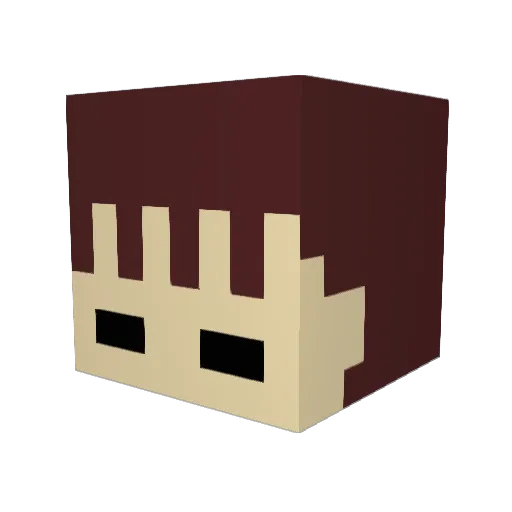 hisuidama Minecraft avatar head, 3D render