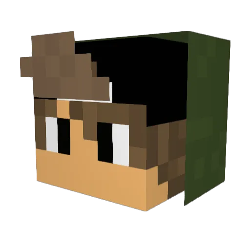 hisuiryu Minecraft avatar head, 3D render