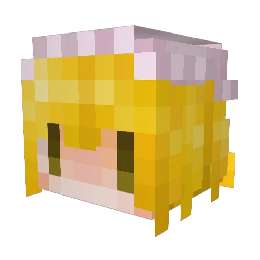 hitokokoro Minecraft avatar head, 3D render