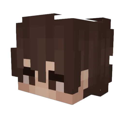 hiuge Minecraft avatar head, 3D render