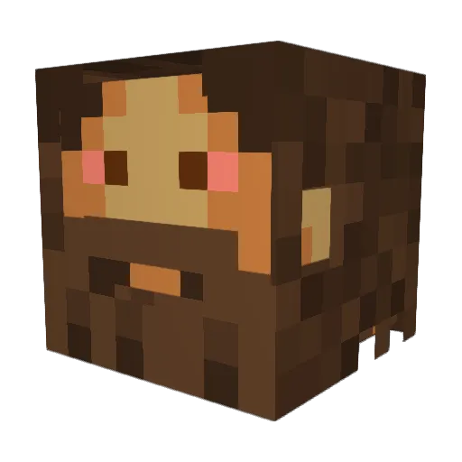 hiulpjr Minecraft avatar head, 3D render