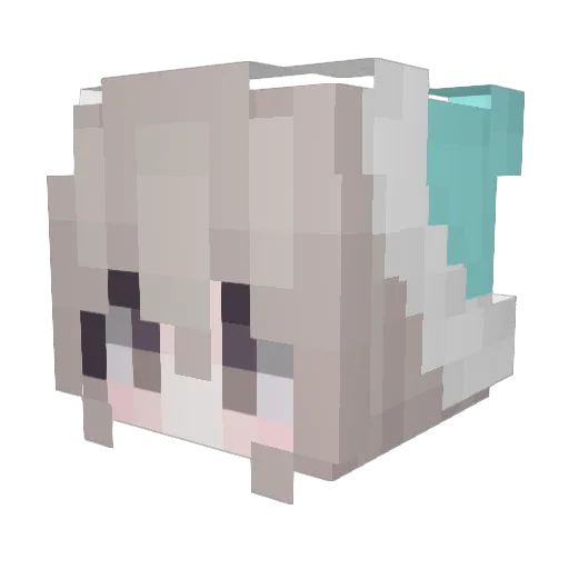 hiyoooona Minecraft avatar head, 3D render