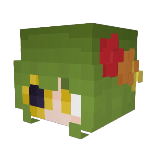 hiyorisou Minecraft avatar head, 3D render