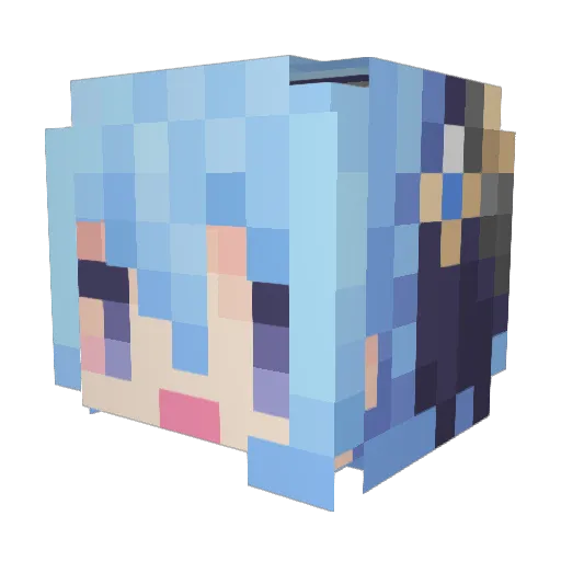 hizu100 Minecraft avatar head, 3D render