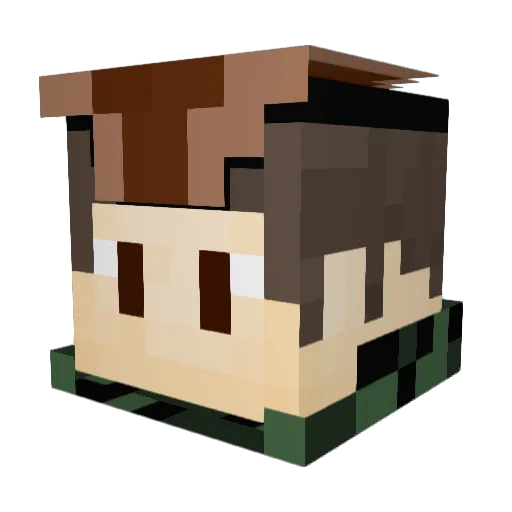 hizzybaby Minecraft avatar head, 3D render