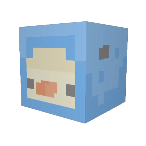 hklura Minecraft avatar head, 3D render