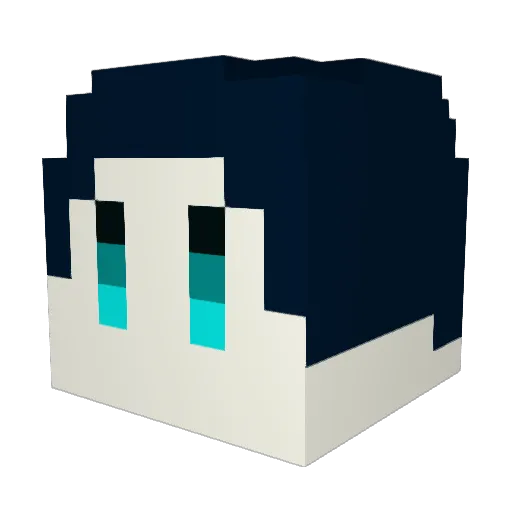 hlded Minecraft avatar head, 3D render