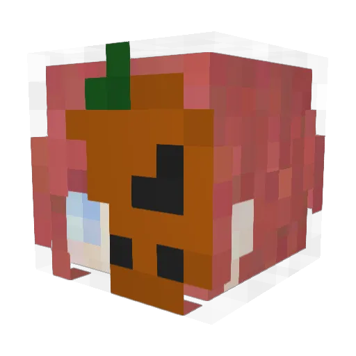 hlet Minecraft avatar head, 3D render
