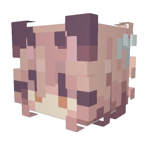 hlew Minecraft avatar head, 3D render