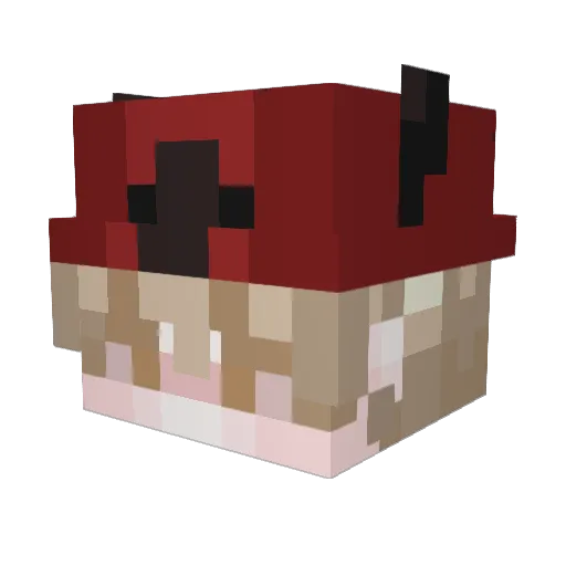 hlxtm Minecraft avatar head, 3D render