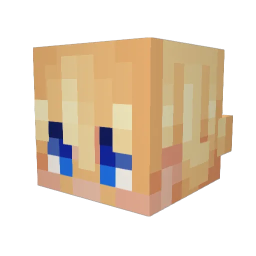 hmqn Minecraft avatar head, 3D render