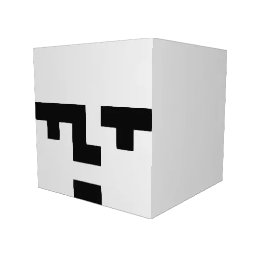 hns_ Minecraft avatar head, 3D render