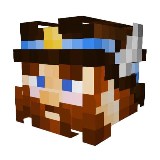 hobbitlove Minecraft avatar head, 3D render