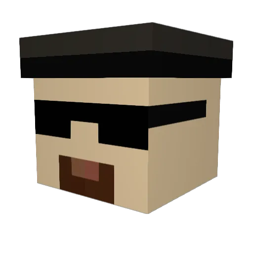 hoffington Minecraft avatar head, 3D render
