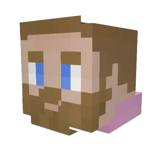 hoguvdb_ Minecraft avatar head, 3D render
