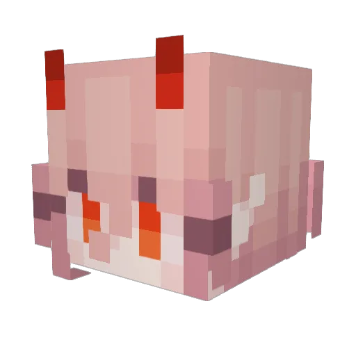 homuraMC Minecraft avatar head, 3D render