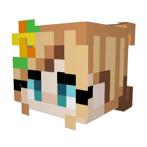 honeynutbeeswax Minecraft avatar head, 3D render