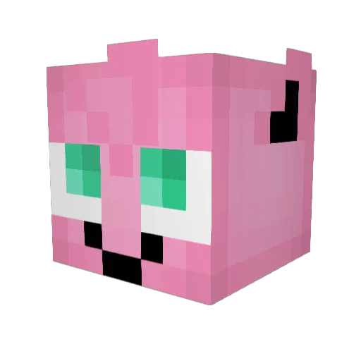 honeyuyoo Minecraft avatar head, 3D render