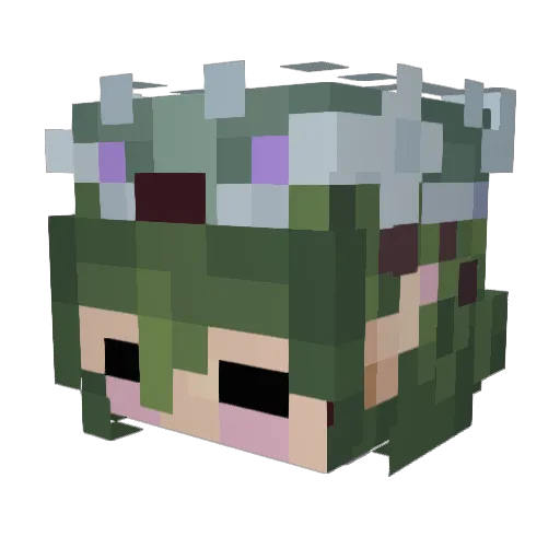 honeywulf Minecraft avatar head, 3D render