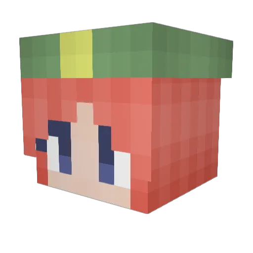 hongshifu Minecraft avatar head, 3D render