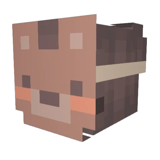 honneybee Minecraft avatar head, 3D render