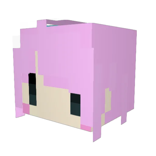 honononchan Minecraft avatar head, 3D render
