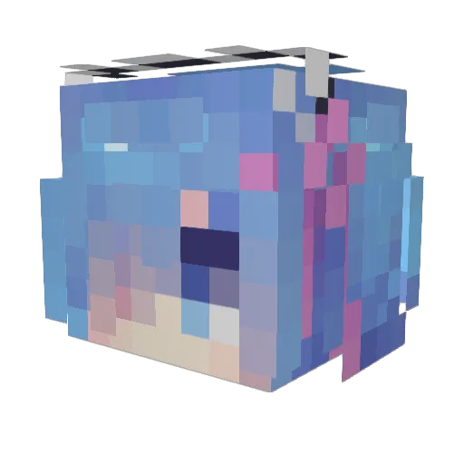 hononononoka Minecraft avatar head, 3D render