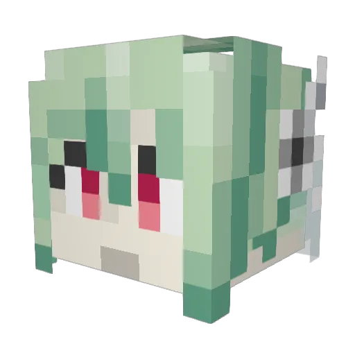 hoodeddemond Minecraft avatar head, 3D render