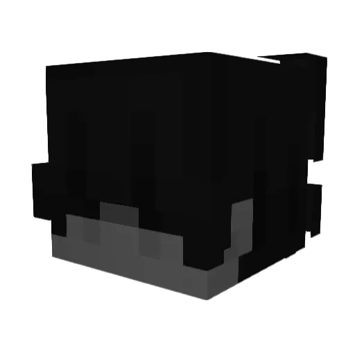 hoodf Minecraft avatar head, 3D render