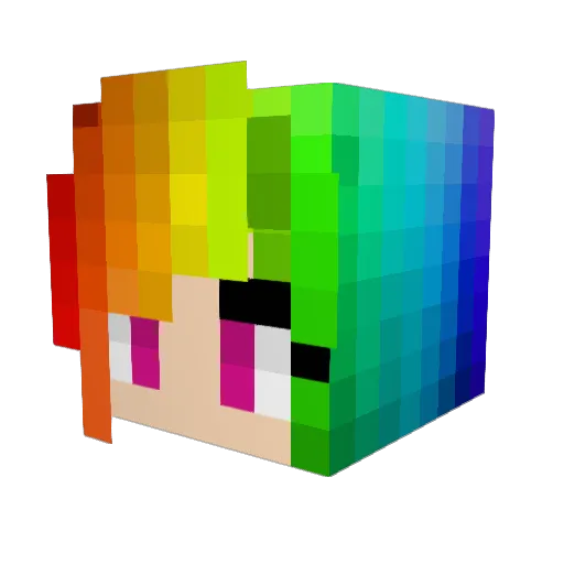 hoops_10 Minecraft avatar head, 3D render