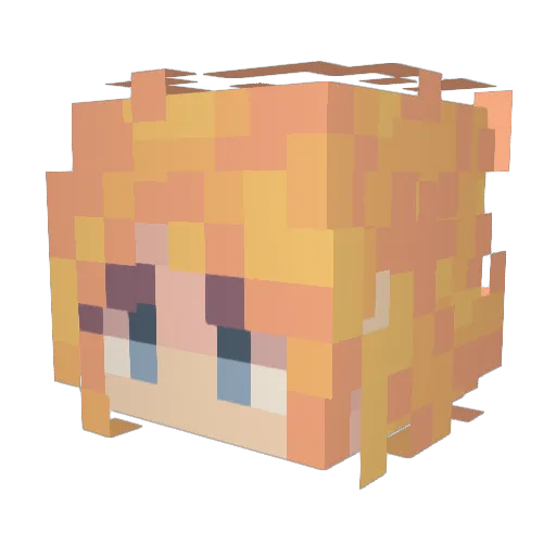horsiechan Minecraft avatar head, 3D render