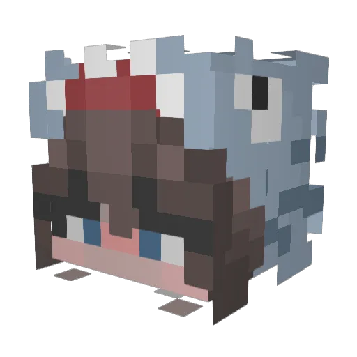 hot_chocolet Minecraft avatar head, 3D render