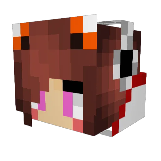 hot_fox Minecraft avatar head, 3D render