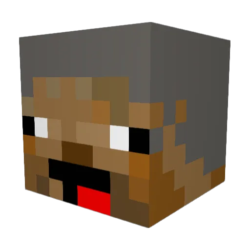 hotbars Minecraft avatar head, 3D render