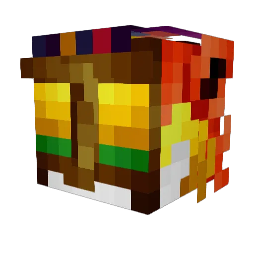 hotdog_fluteman Minecraft avatar head, 3D render
