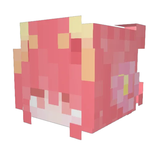 hotpinkglock Minecraft avatar head, 3D render