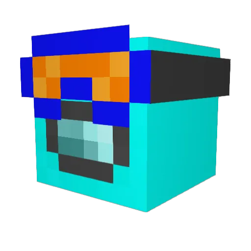 hour_crewmate Minecraft avatar head, 3D render
