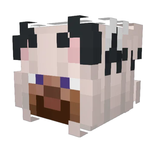 housewife Minecraft avatar head, 3D render
