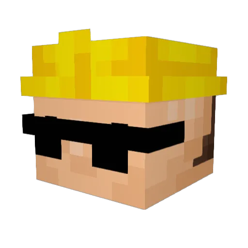 houtiv Minecraft avatar head, 3D render