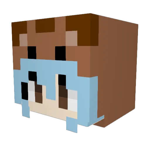 hoyumi Minecraft avatar head, 3D render