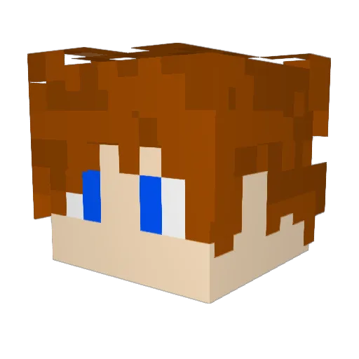 hozoo Minecraft avatar head, 3D render