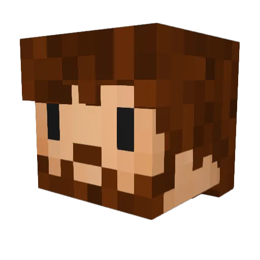 hpetey Minecraft avatar head, 3D render