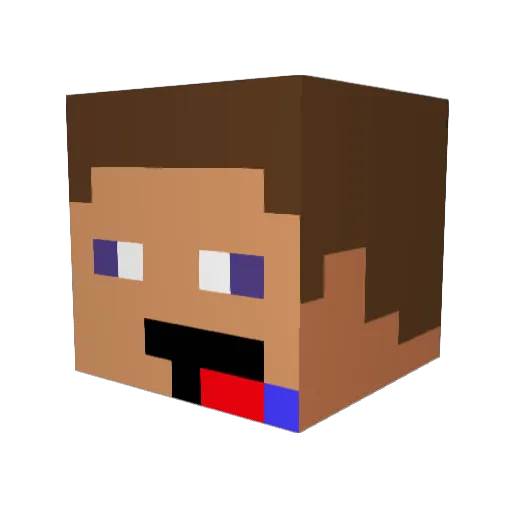 hpmid Minecraft avatar head, 3D render