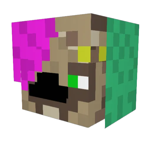hrdb Minecraft avatar head, 3D render