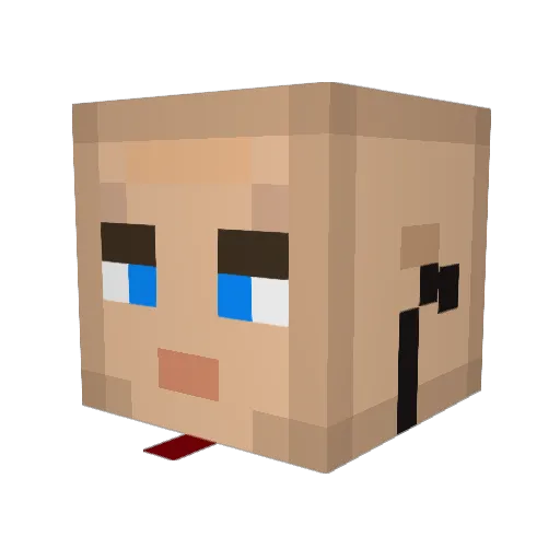 hrzvn Minecraft avatar head, 3D render