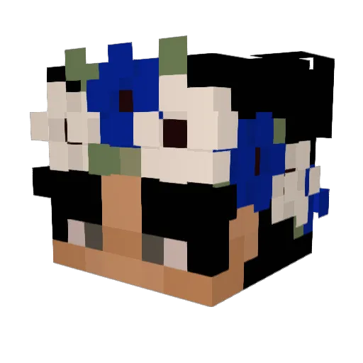 htpps Minecraft avatar head, 3D render